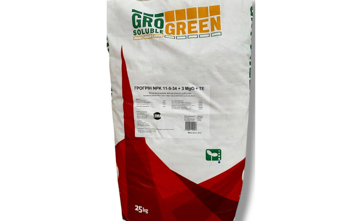 Удобрение ГроГрин NPK 11-9-34 + 3MgO + TE (Lima)