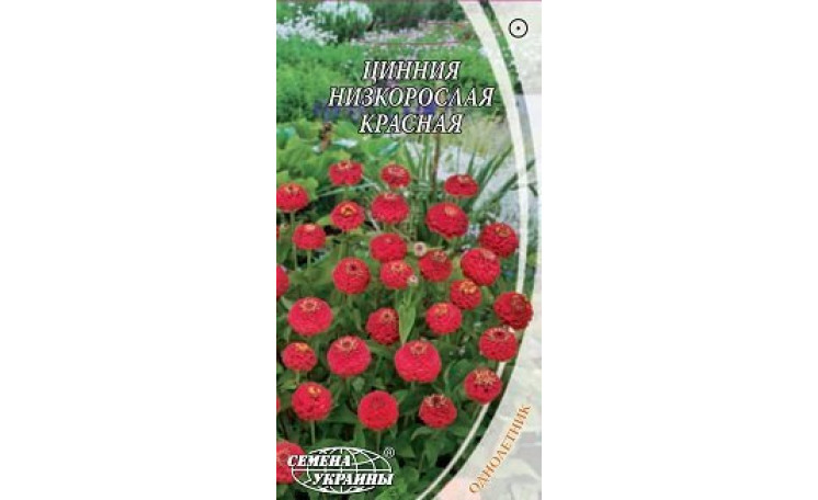 Цинния низкорослая красная Семена Украины