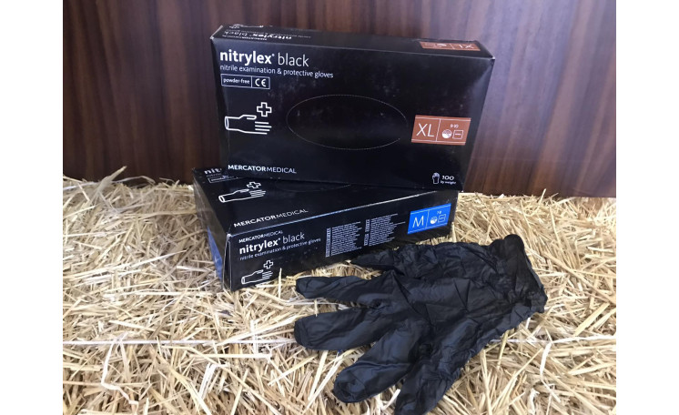 Перчатки медицинские резиновые Nitrylex black