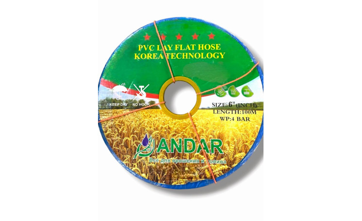 Гибкий шланг Lay Flat 6" 4 бар. 100 м. (Andar-Grain)